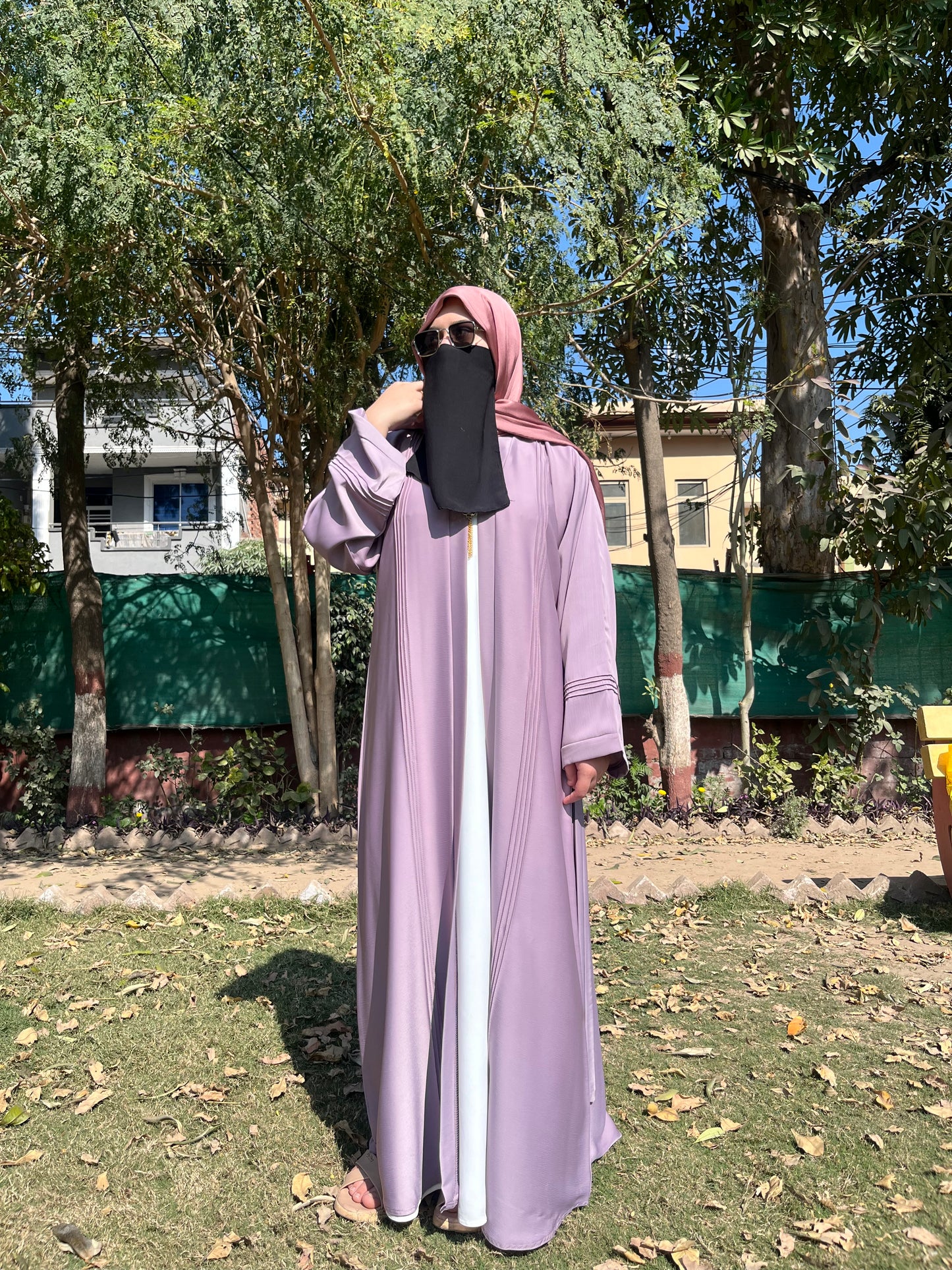 Double-Layer Open Abaya
