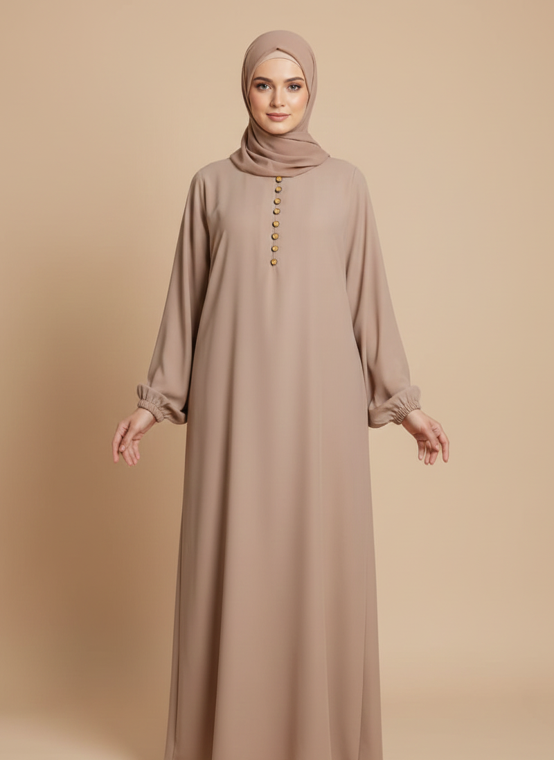 Minimalist Button-Down Abaya