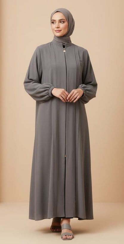 Front Zip Batwing Sleeve Abaya