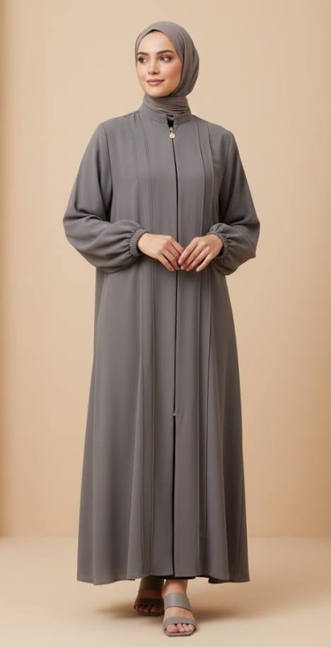 Front Zip Batwing Sleeve Abaya